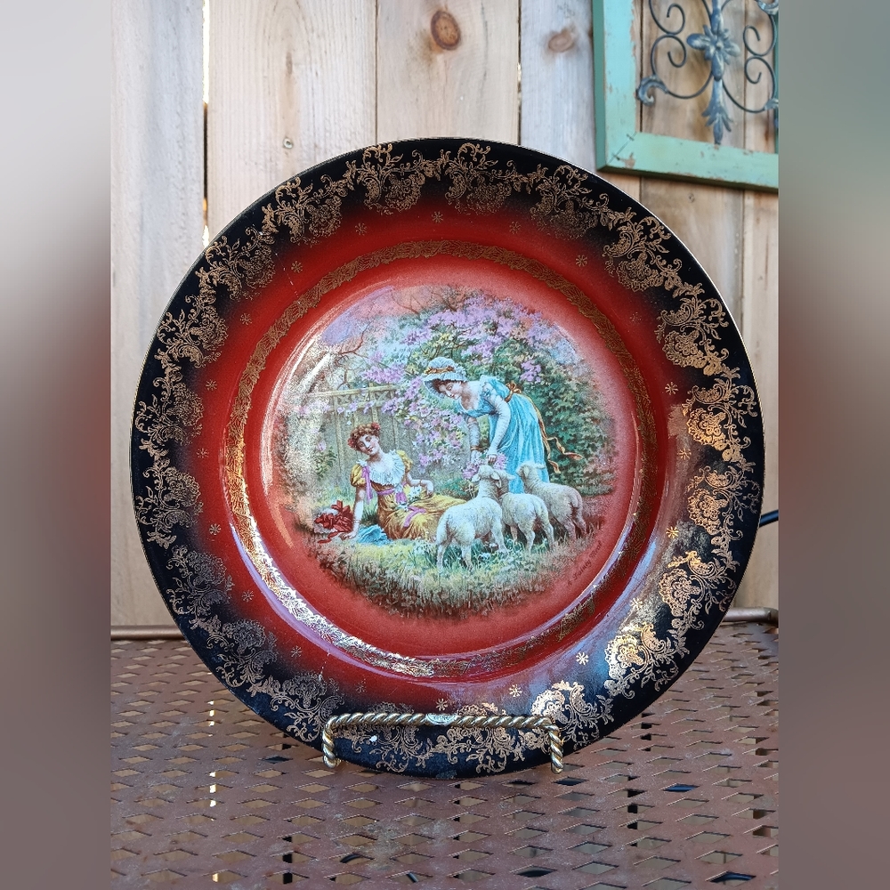 1800s Royal Vienna Porcelain Cabinet Plate "A Dainty Meal"